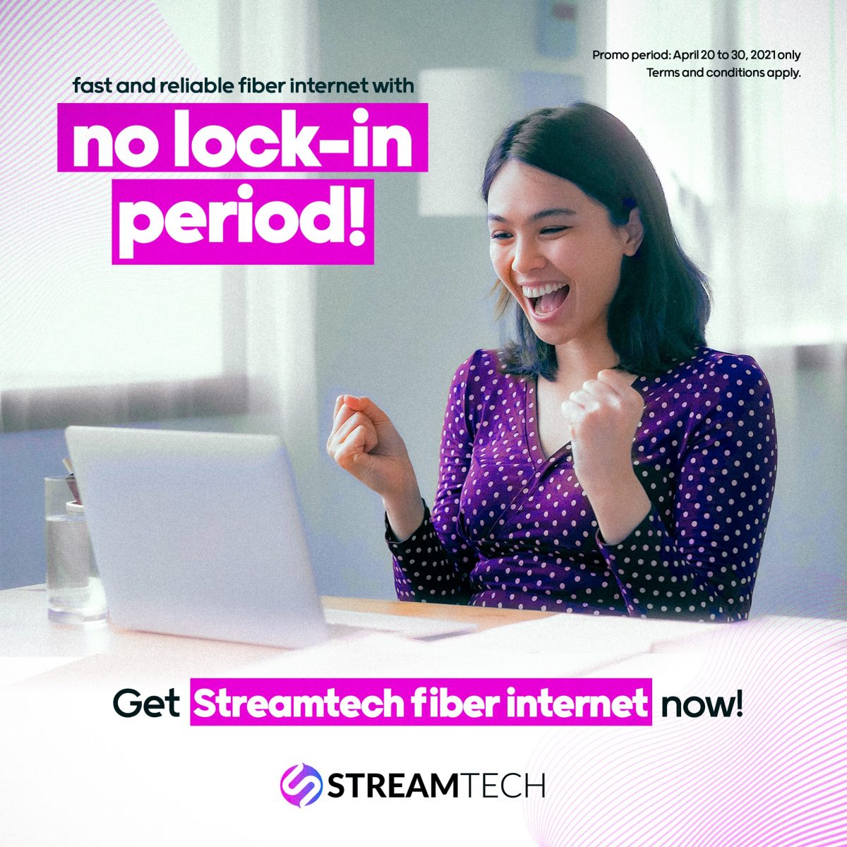 fast internet with no lock-in period promo - Streamtech fiber internet