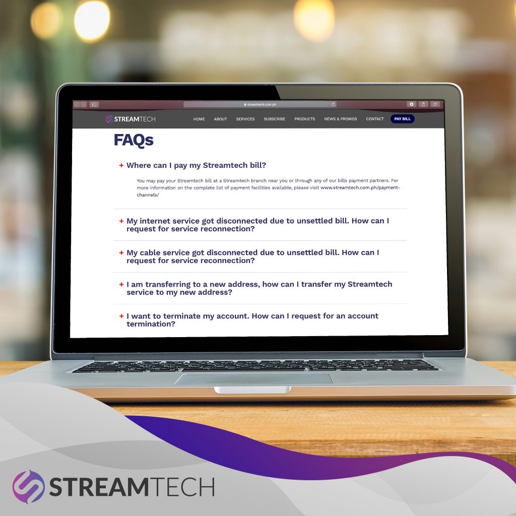 Access Streamtech Fiber Internet support page